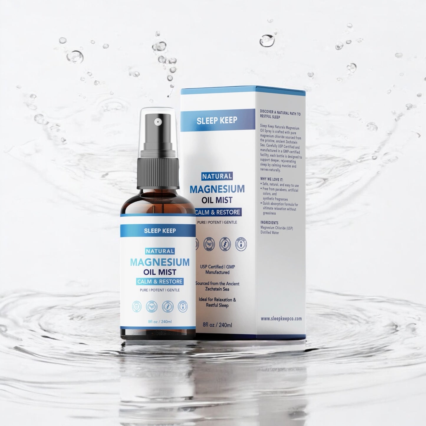 Magnesium Oil Spray for Sleep & Anxiety Relief - 4oz